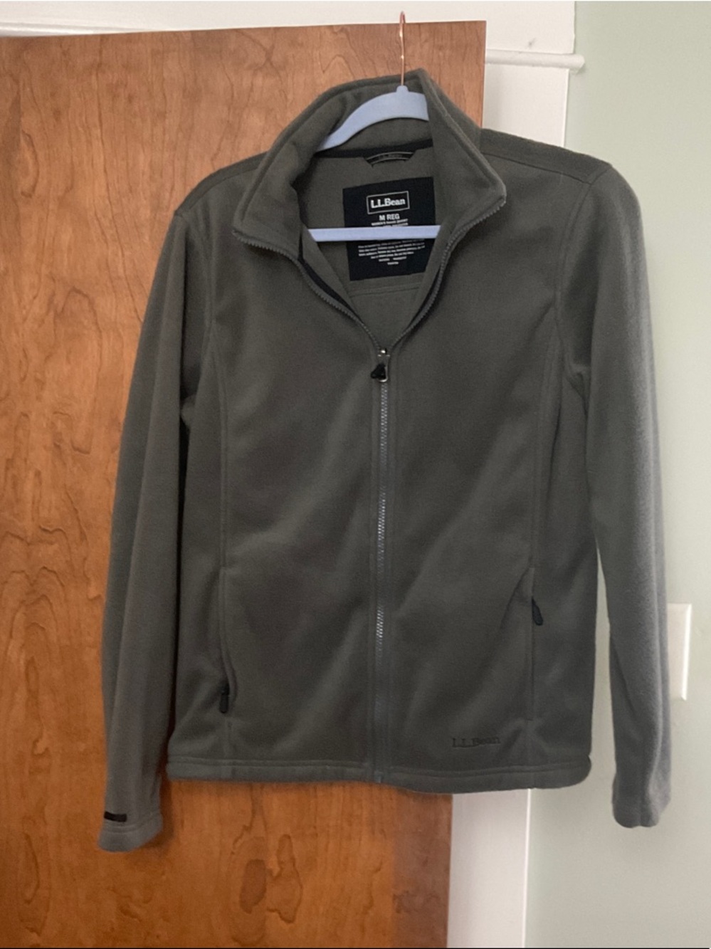 L.L. Bean Men’s Olive Fleece Full-Zip Jacket